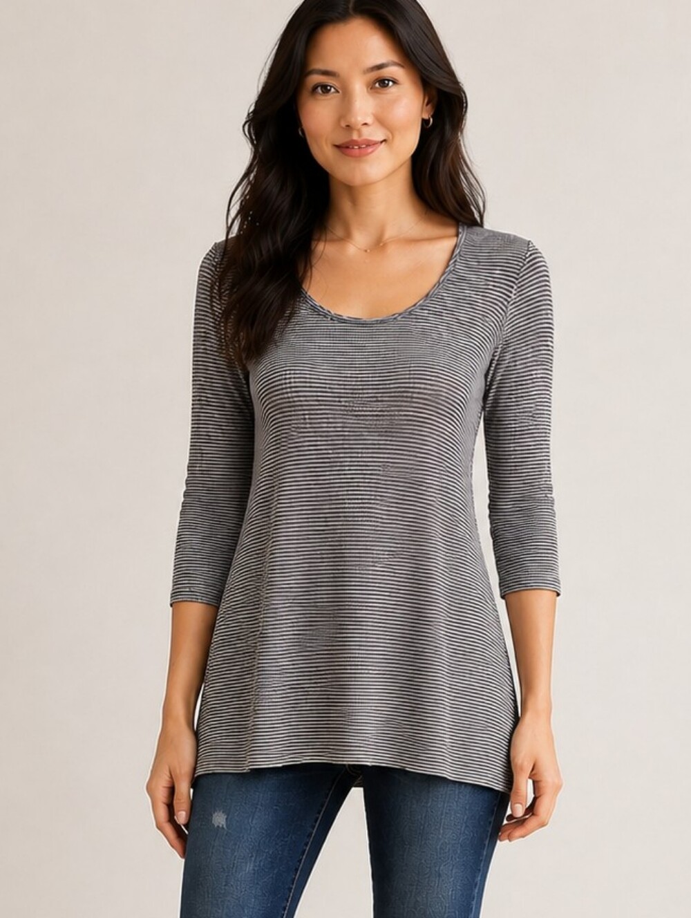 ❤ ANTHROPOLOGIE W5 KNIT 3/4 SLEEVE TUNIC TOP, SMALL